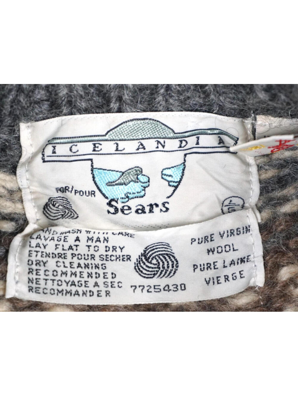 Vintage Hand Knit Icelandic Fair Isle Wool Sweater Womens Large Nordic Chunky - Picture 5 of 5